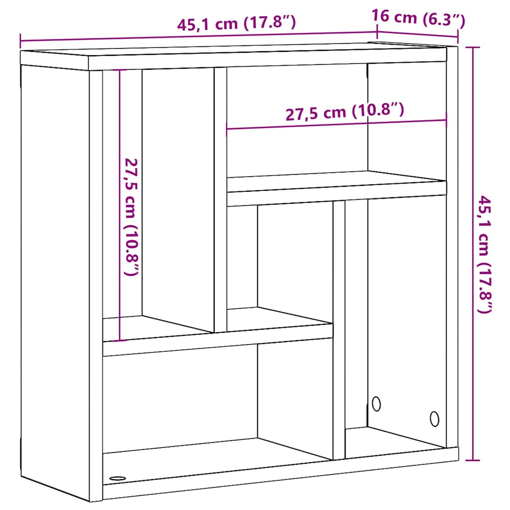 Wandregal Altholz-Optik 45x16x45 cm Holzwerkstoff