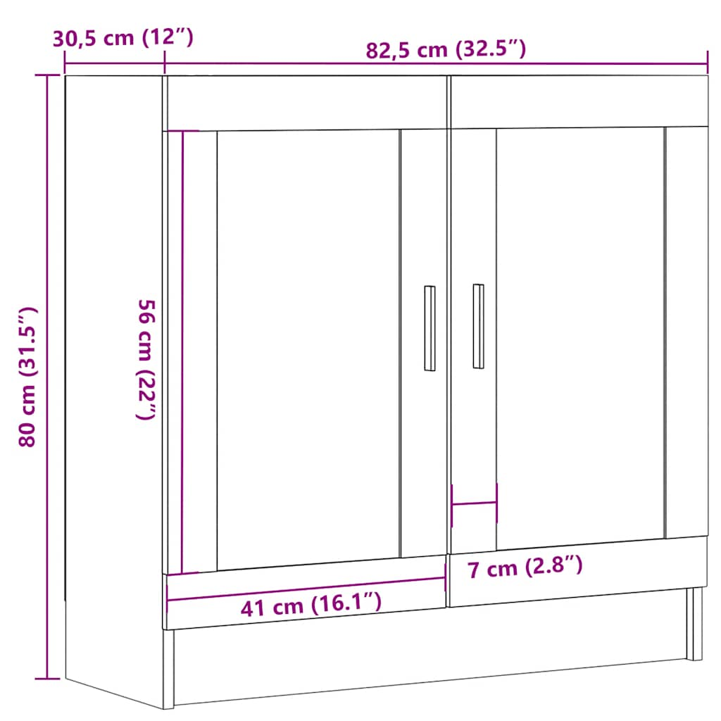 Bücherschrank Altholz-Optik 82,5x30,5x80 cm Holzwerkstoff