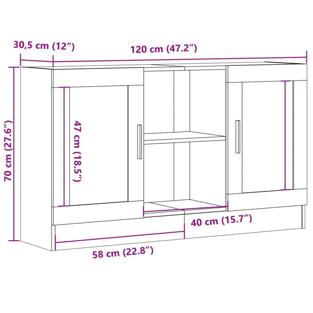 Sideboard Altholz-Optik 120x30,5x70 cm Holzwerkstoff