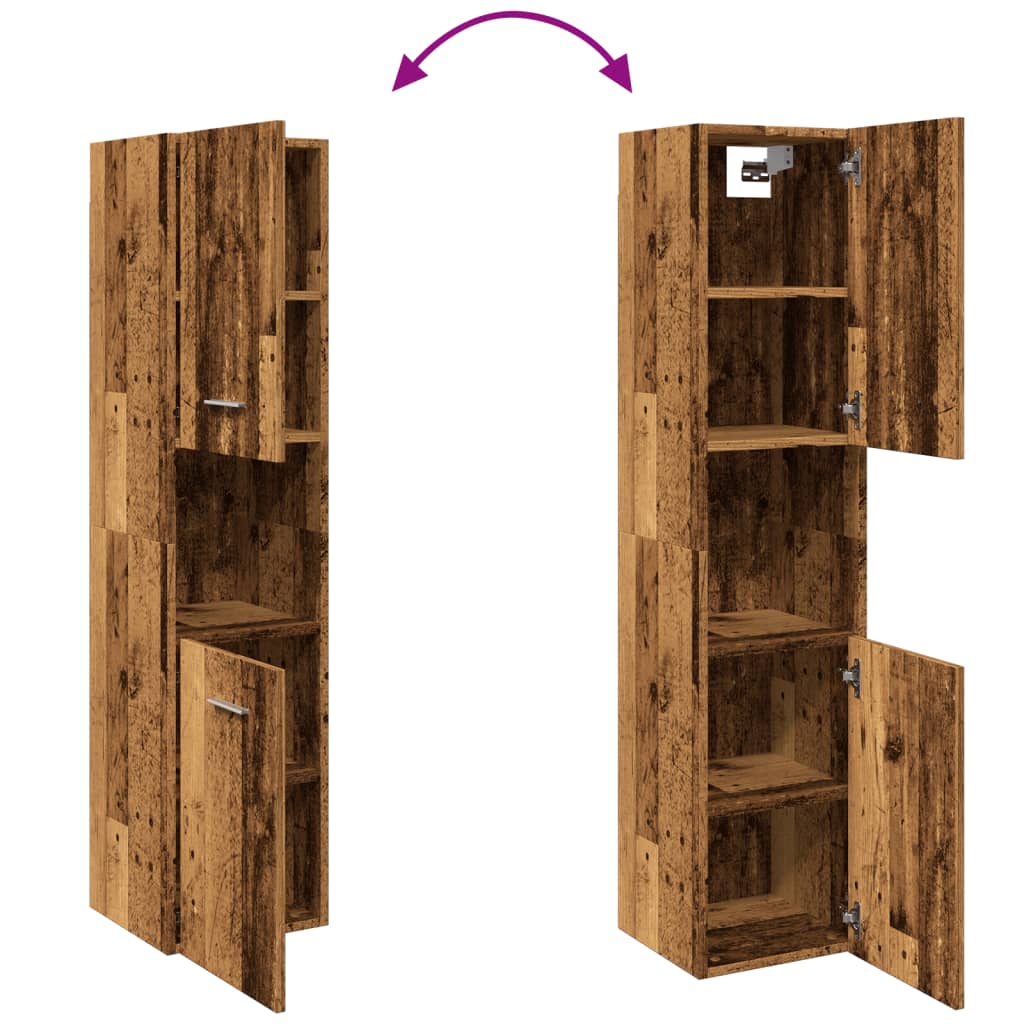 Bad-Hängeschrank Altholz-Optik 30x30x130 cm Holzwerkstoff