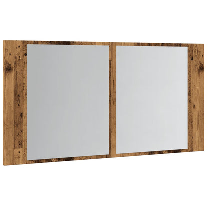 LED-Spiegelschrank Altholz-Optik 90x12x45 cm Holzwerkstoff