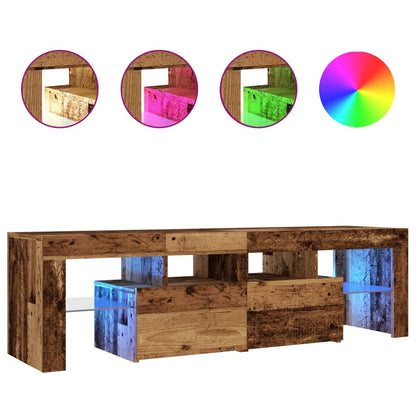 TV-Schrank mit LED Altholz-Optik 140x36,5x40 cm Holzwerkstoff