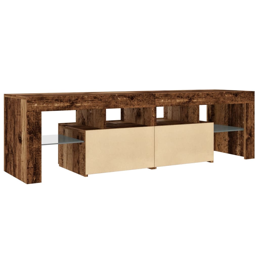 TV-Schrank mit LED Altholz-Optik 140x36,5x40 cm Holzwerkstoff