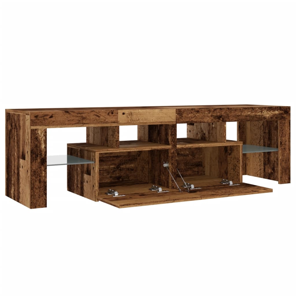 TV-Schrank mit LED Altholz-Optik 140x36,5x40 cm Holzwerkstoff