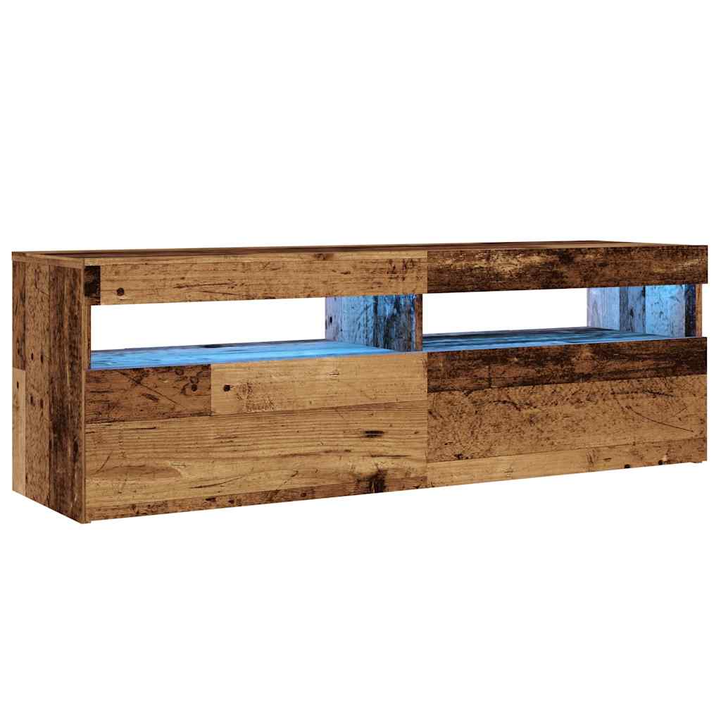 TV-Schrank mit LED Altholz-Optik 120x35x40 cm Holzwerkstoff