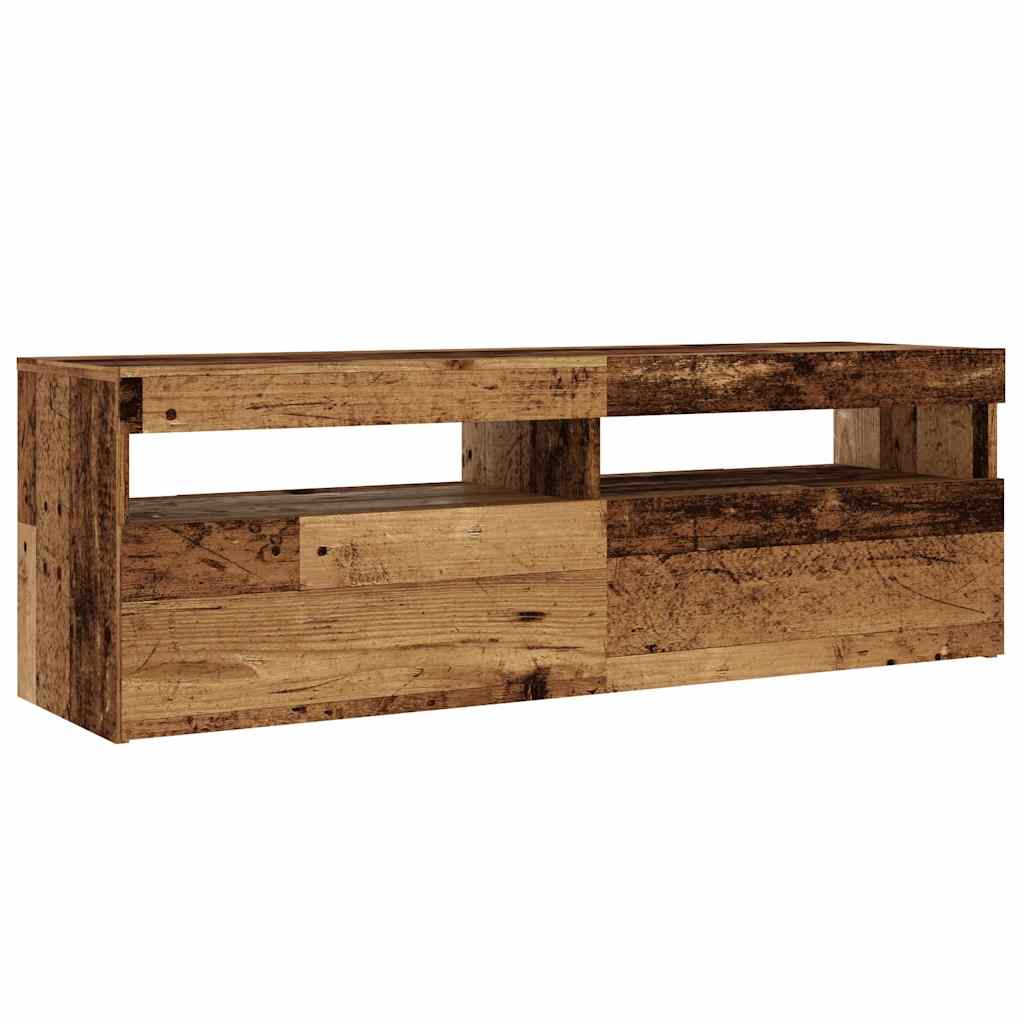 TV-Schrank mit LED Altholz-Optik 120x35x40 cm Holzwerkstoff