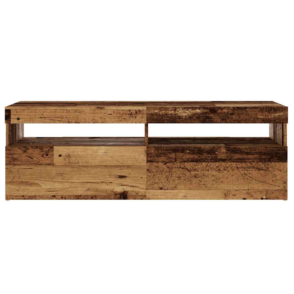 TV-Schrank mit LED Altholz-Optik 120x35x40 cm Holzwerkstoff