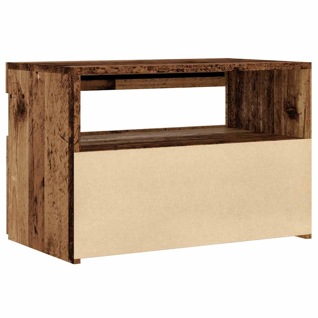 TV-Schrank mit LED-Leuchten Altholz-Optik 60x35x40 cm