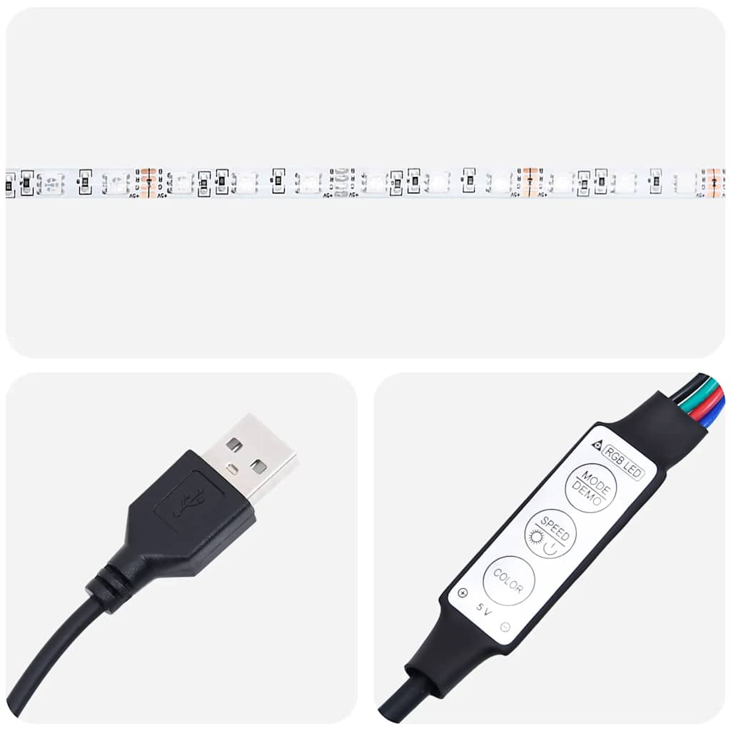 TV-Schränke mit LED-Leuchten 2 Stk. Altholz-Optik Holzwerkstoff