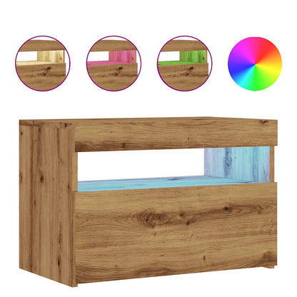 TV-Schrank mit LED-Leuchten Artisan-Eiche 60x35x40 cm