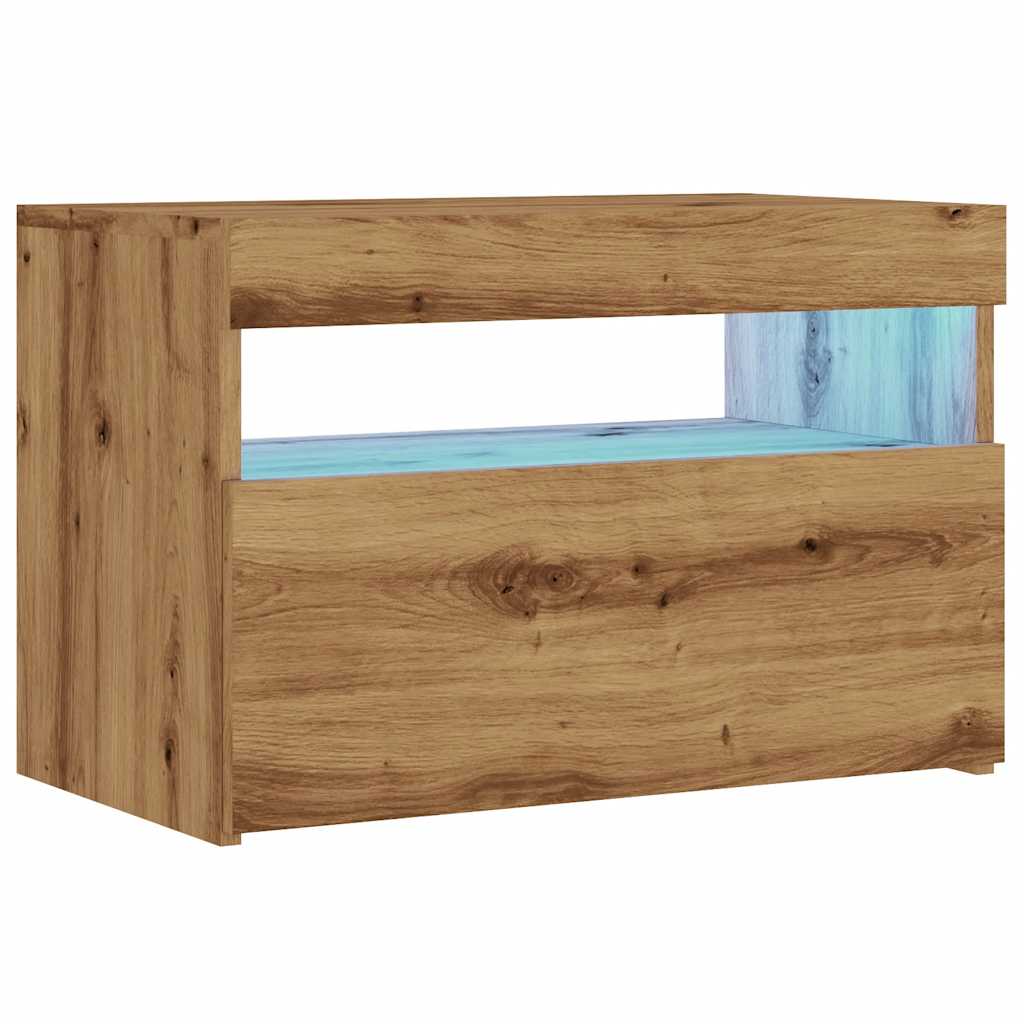 TV-Schrank mit LED-Leuchten Artisan-Eiche 60x35x40 cm