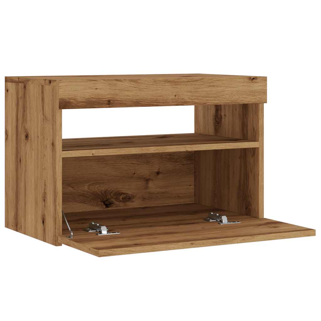 TV-Schrank mit LED-Leuchten Artisan-Eiche 60x35x40 cm