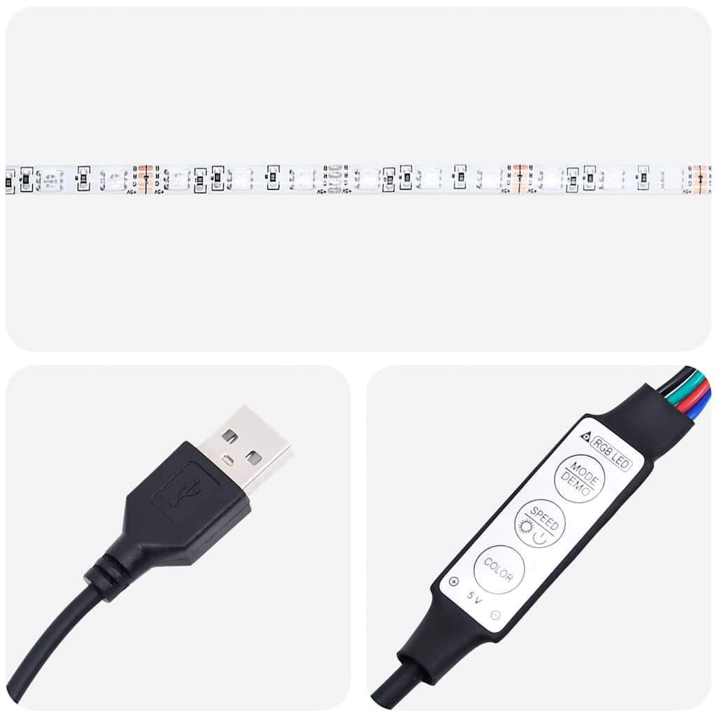 TV-Schränke mit LED-Leuchten 2 Stk. Artisan-Eiche Holzwerkstoff