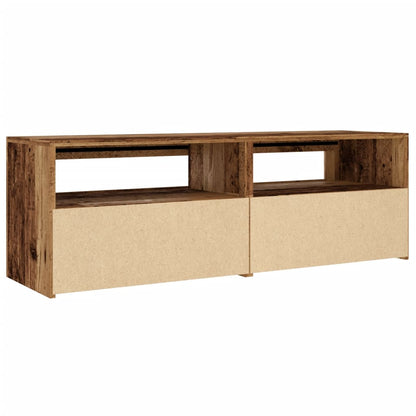 TV-Schrank mit LED Altholz-Optik 120x35x40 cm Holzwerkstoff