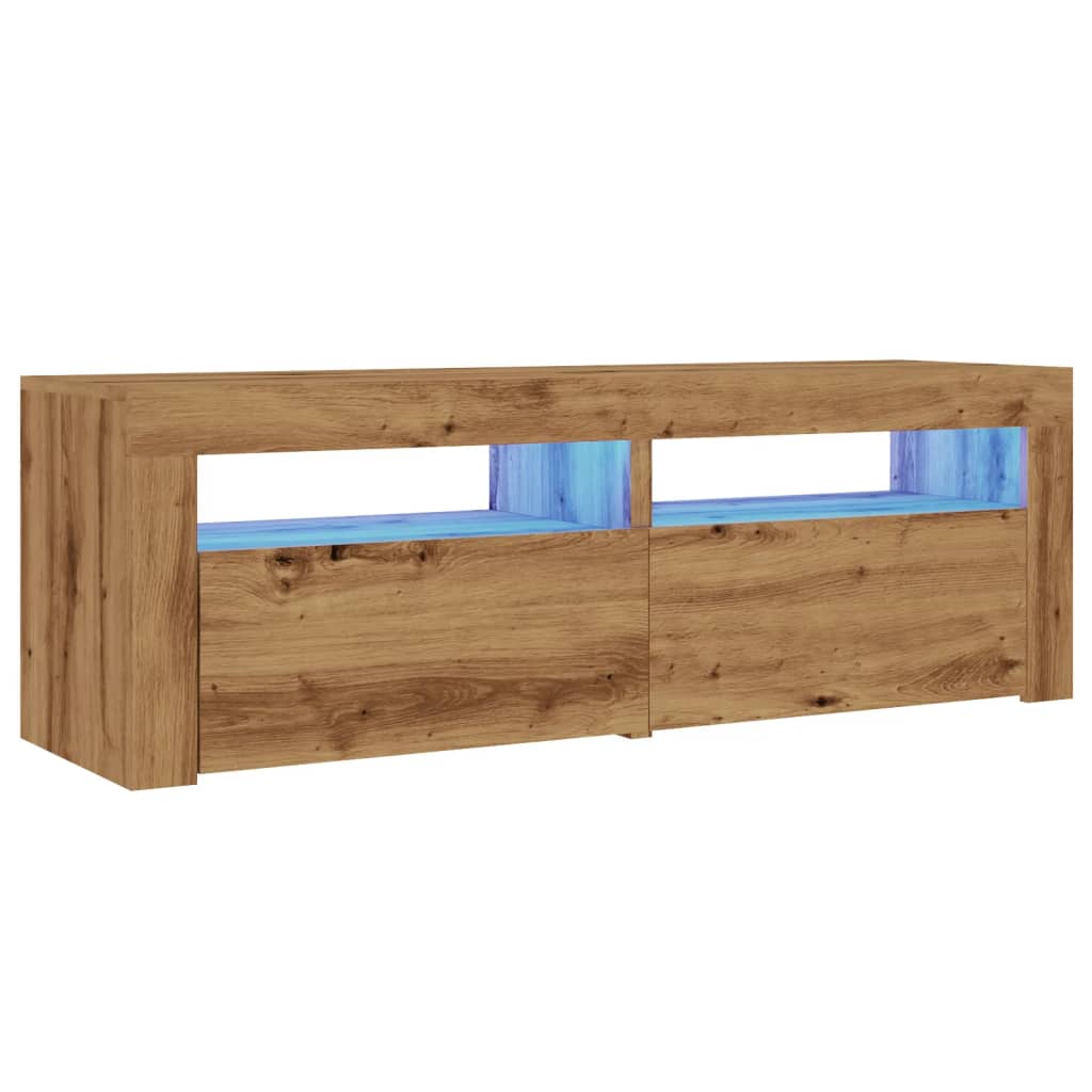 TV-Schrank mit LED Artisan-Eiche 120x35x40 cm Holzwerkstoff