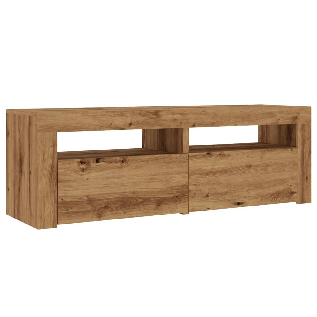 TV-Schrank mit LED Artisan-Eiche 120x35x40 cm Holzwerkstoff