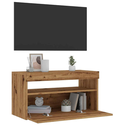 TV-Schränke mit LED-Leuchten 2 Stk. Artisan-Eiche Holzwerkstoff