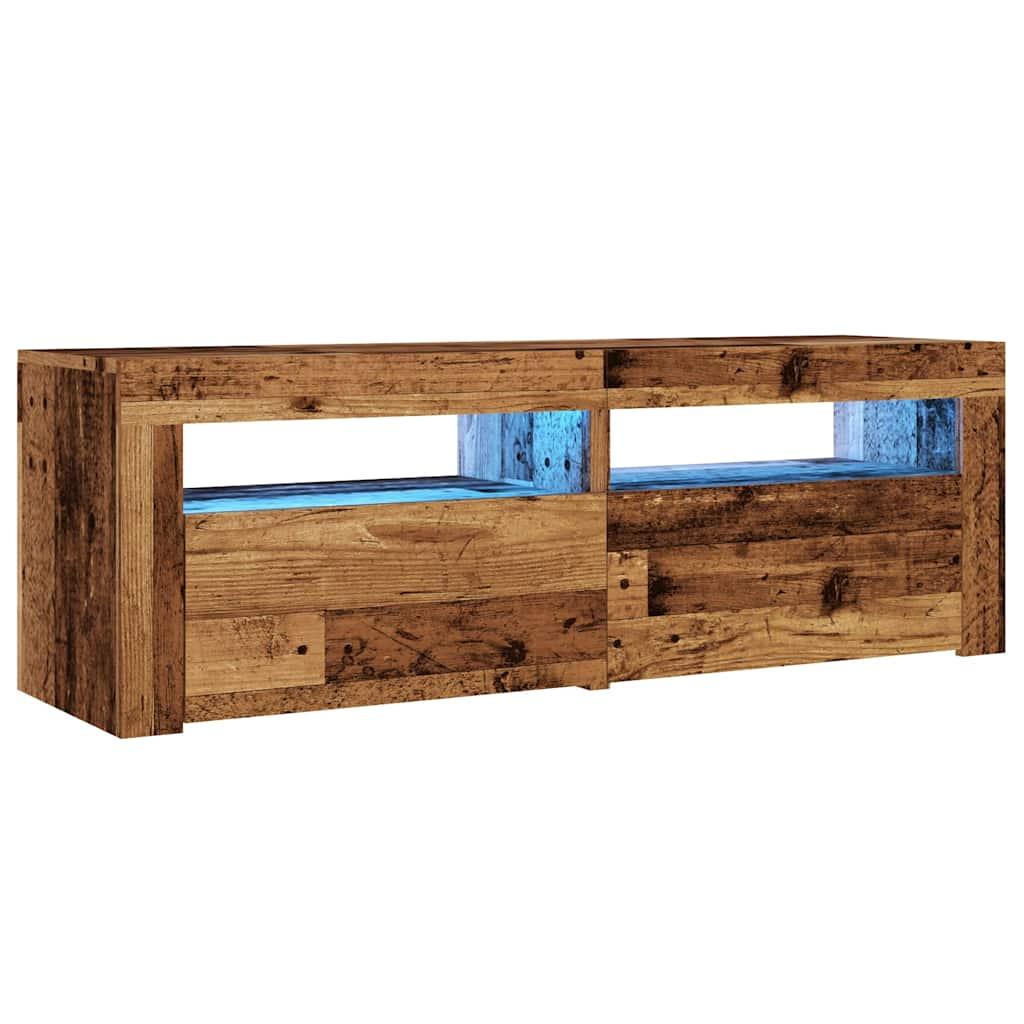 TV-Schrank mit LED Altholz-Optik 120x35x40 cm Holzwerkstoff