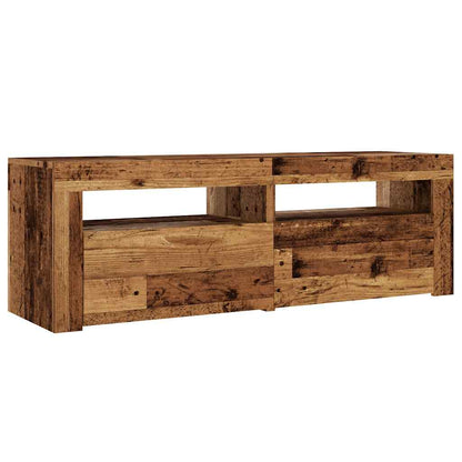 TV-Schrank mit LED Altholz-Optik 120x35x40 cm Holzwerkstoff