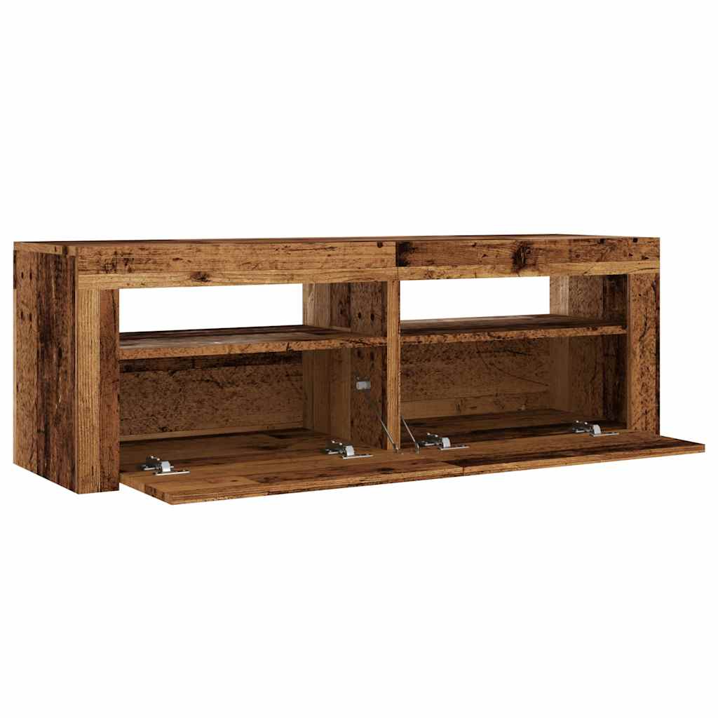 TV-Schrank mit LED Altholz-Optik 120x35x40 cm Holzwerkstoff