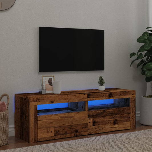 TV-Schrank mit LED Altholz-Optik 120x35x40 cm Holzwerkstoff