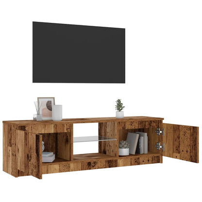 TV-Schrank mit LED-Leuchten Altholz-Optik 120x30x36 cm