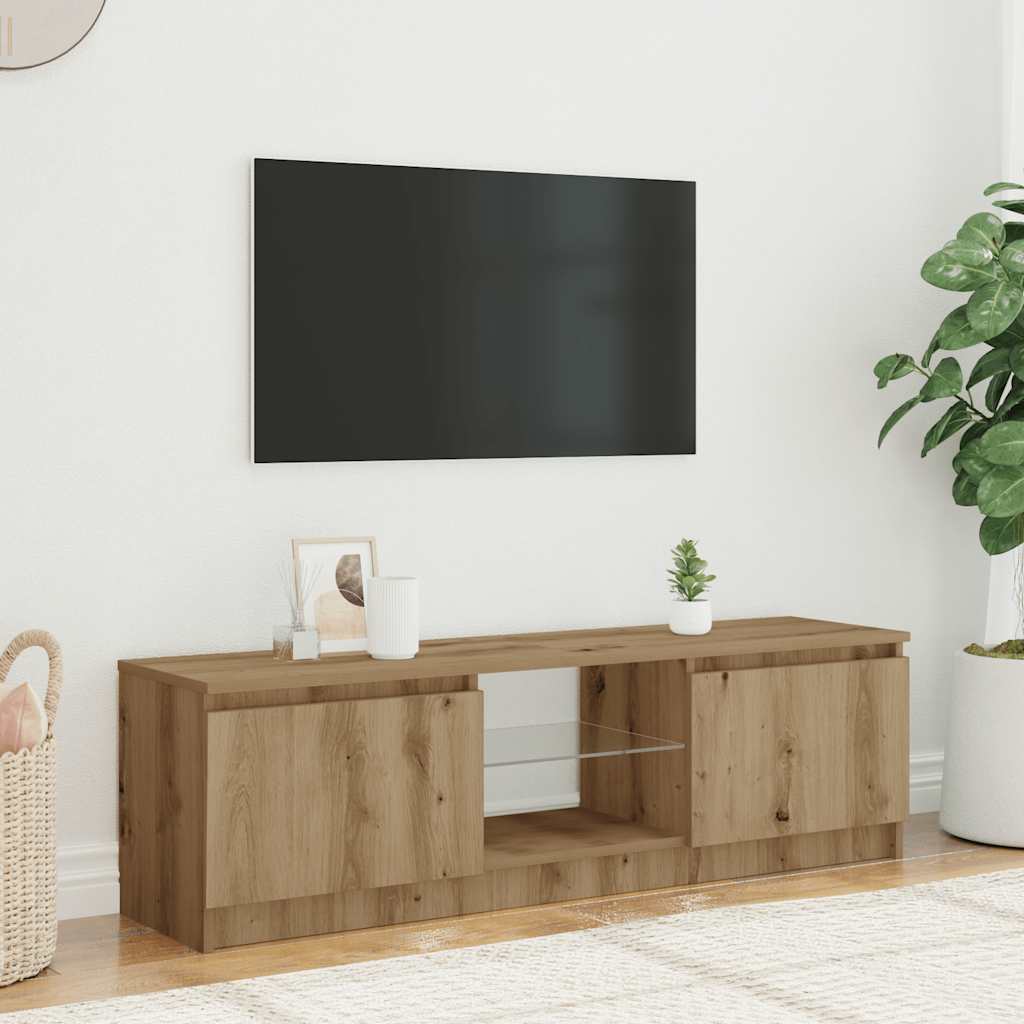 TV-Schrank mit LED-Leuchten Artisan-Eiche 140x40x36 cm