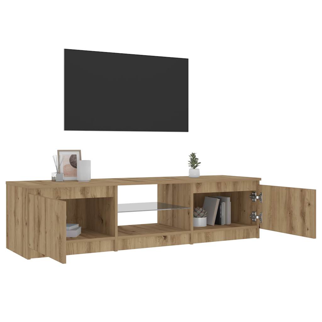 TV-Schrank mit LED-Leuchten Artisan-Eiche 140x40x36 cm