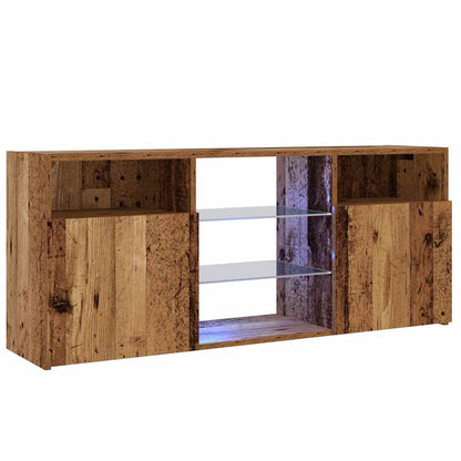 TV-Schrank mit LED-Leuchten Altholz-Optik 120x30x50 cm