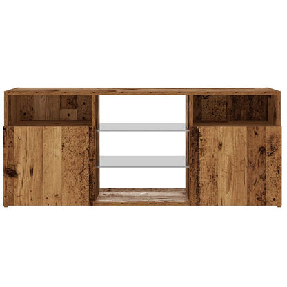 TV-Schrank mit LED-Leuchten Altholz-Optik 120x30x50 cm