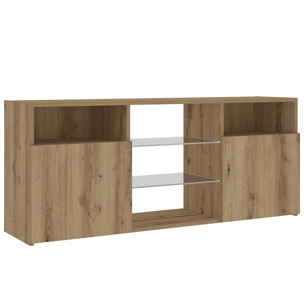 TV-Schrank mit LED-Leuchten Artisan-Eiche 120x30x50 cm