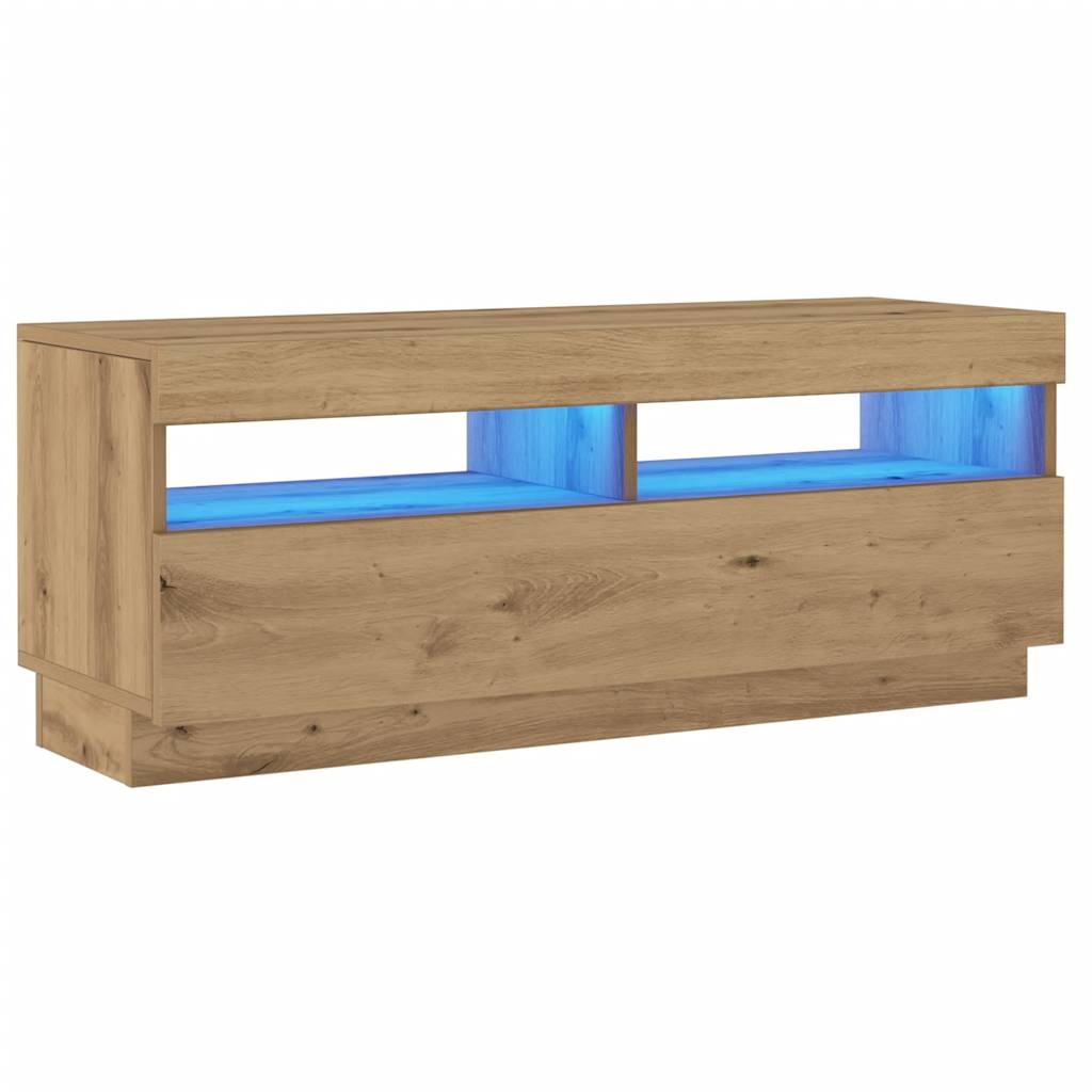 TV-Schrank mit LED-Leuchten Artisan-Eiche 100x35x40 cm