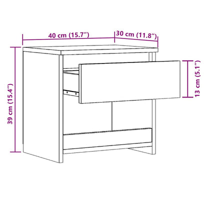 Nachttisch Altholz-Optik 40x30x39 cm Holzwerkstoff