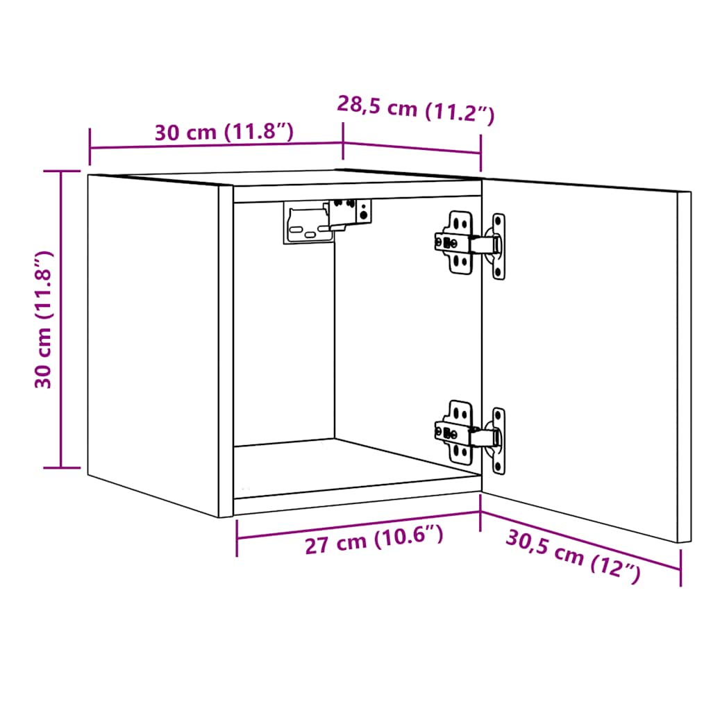 TV-Wandschrank Artisan-Eiche 30,5x30x30 cm