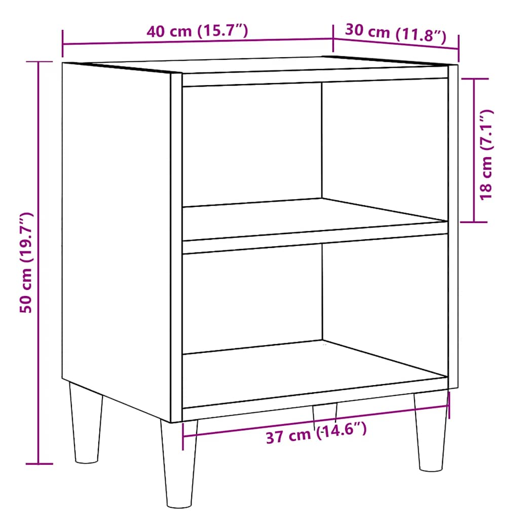 Nachttische 2 Stk. Altholz-Optik 40x30x50 cm Holzwerkstoff