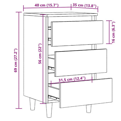 Nachttisch Altholz-Optik 40x35x69 cm Holzwerkstoff