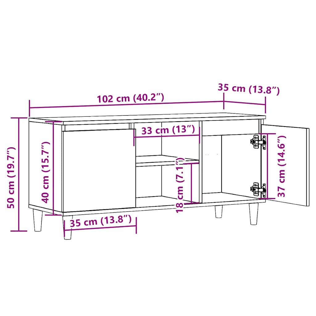 TV-Schrank Altholz-Optik 102x35x50 cm Holzwerkstoff