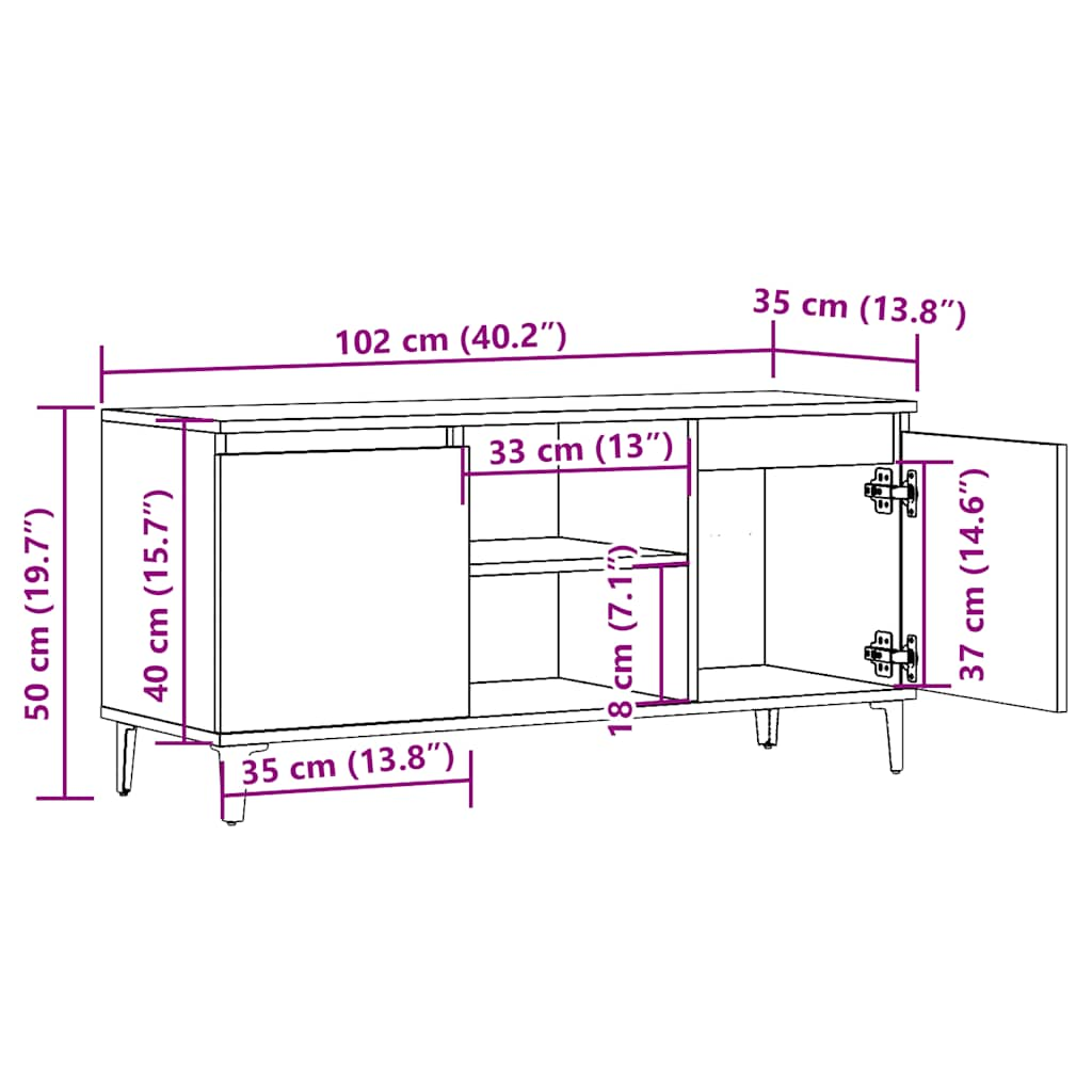 TV-Schrank Altholz-Optik 102x35x50 cm Holzwerkstoff