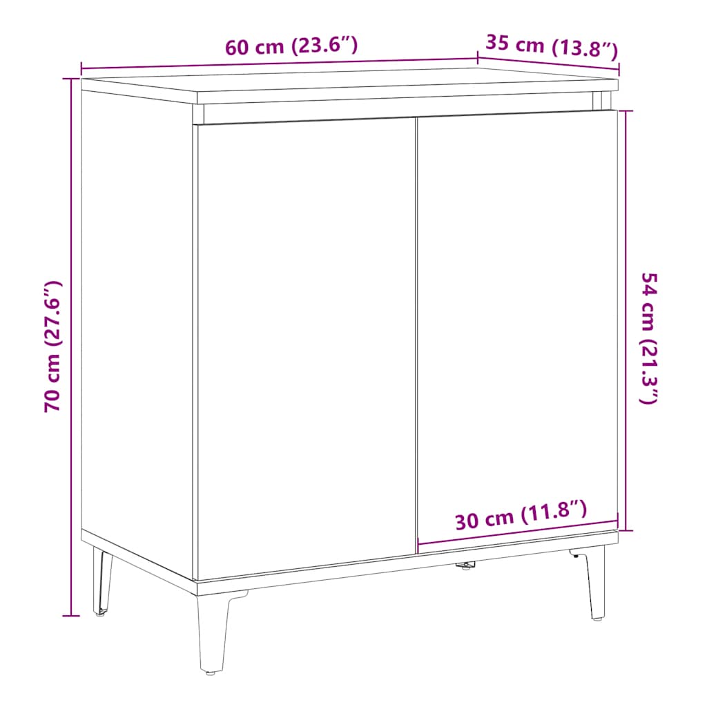 Sideboard Altholz-Optik 60x35x70 cm Holzwerkstoff