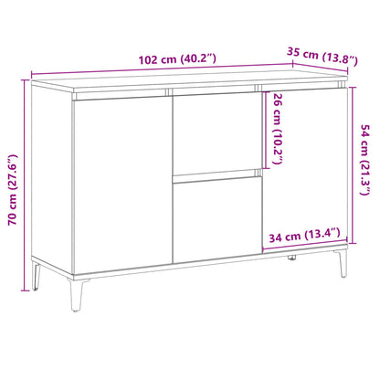 Sideboard Altholz-Optik 102x35x70 cm Holzwerkstoff