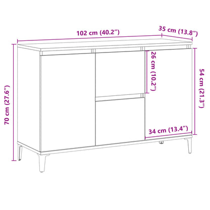 Sideboard Artisan-Eiche 102x35x70 cm Holzwerkstoff