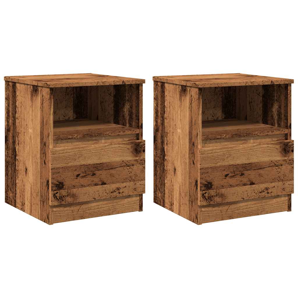 Nachttische 2 Stk. Altholz-Optik 40x40x50 cm Holzwerkstoff