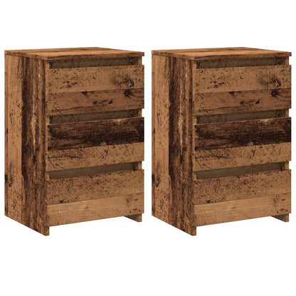 Nachttische 2 Stk. Altholz-Optik 40x35x62,5 cm Holzwerkstoff