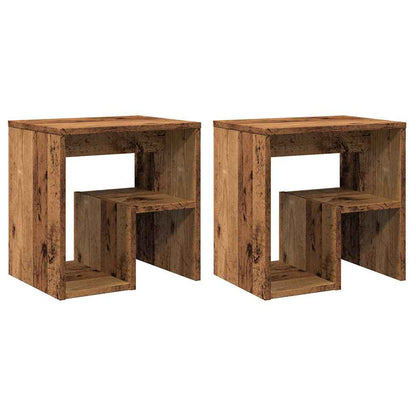 Nachttische 2 Stk. Altholz-Optik 40x30x40 cm Holzwerkstoff