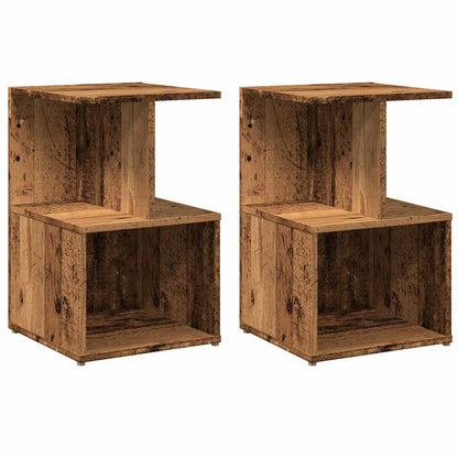 Nachttische 2 Stk. Altholz-Optik 35x35x55 cm Holzwerkstoff