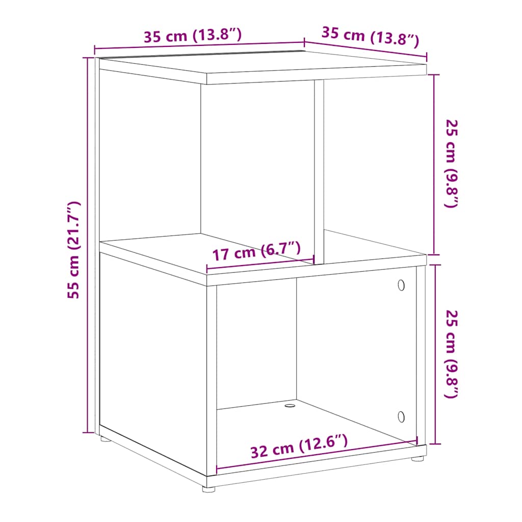 Nachttische 2 Stk. Altholz-Optik 35x35x55 cm Holzwerkstoff