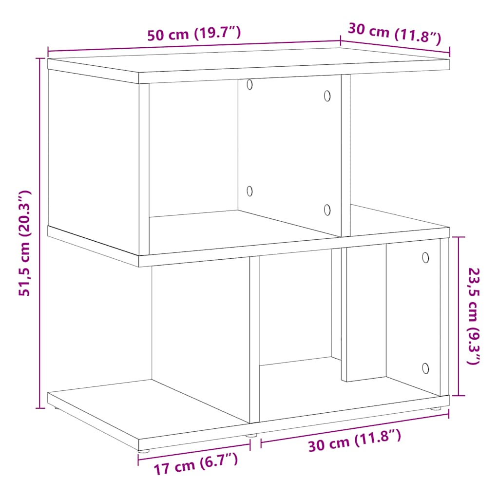 Nachttische 2 Stk. Altholz-Optik 50x30x51,5 cm Holzwerkstoff