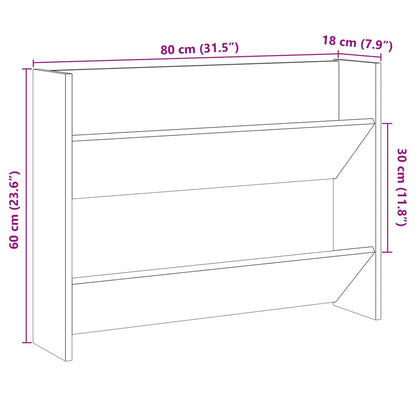 Wand-Schuhregal Altholz-Optik 80x18x60 cm Holzwerkstoff