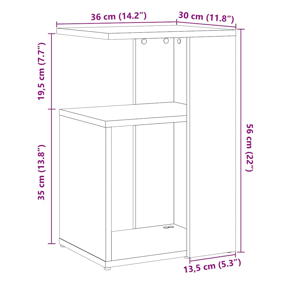 Beistelltisch Altholz-Optik 36x30x56 cm Holzwerkstoff