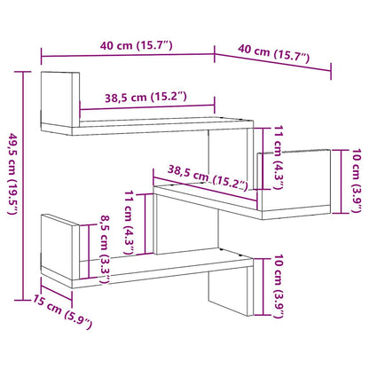 Wand-Eckregal Altholz-Optik 40x40x49,5 cm Holzwerkstoff